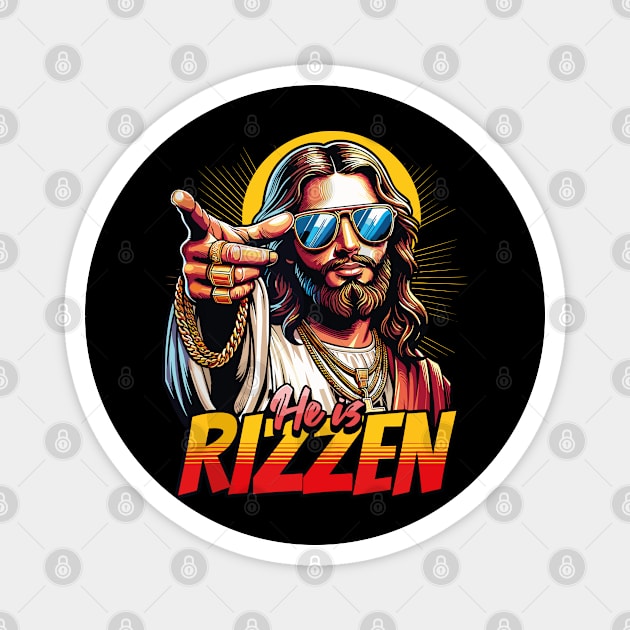 He is Rizzin' Jesus Cool Easter Magnet by rhazi mode plagget